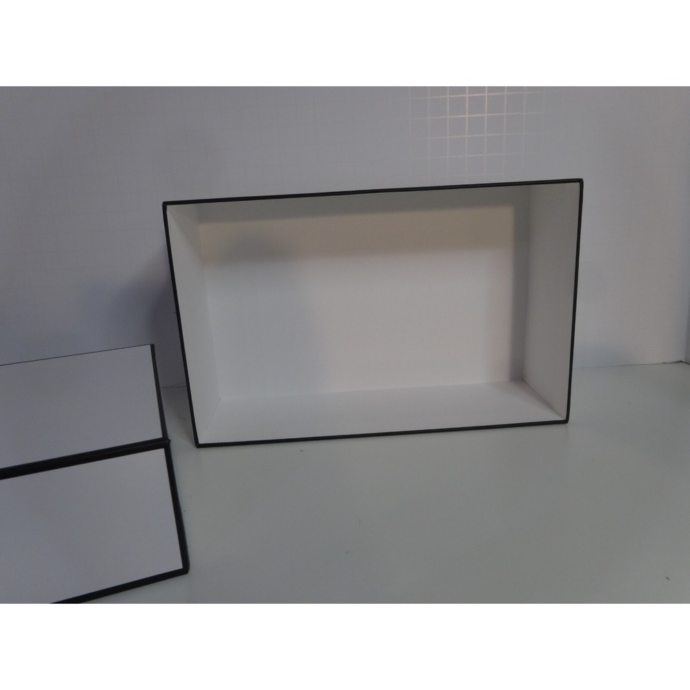 Chanel Empty Gift Box (Authentic) White Black edges 8 3/4" x 5 5/8" x 3 1/8" - Picture 4 of 4
